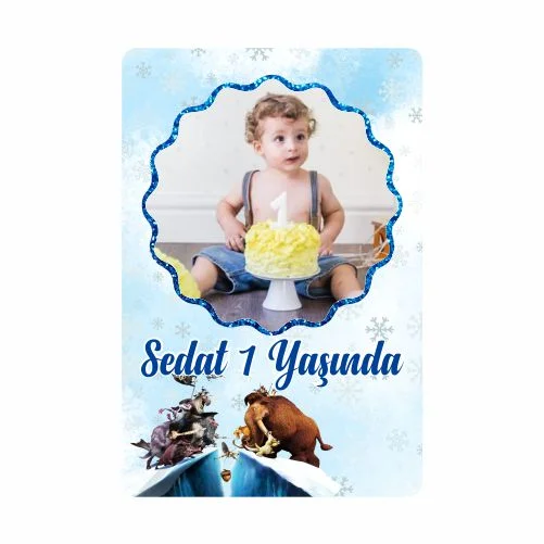 Buz Devri Temalı Doğum Günü Magneti